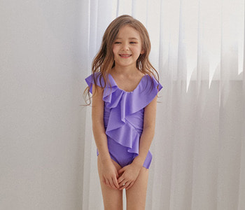 [KIDS] frill V onepiece swimsuit (violet) [키즈] 프릴 V 원피스 스윔수트 (바이올렛)