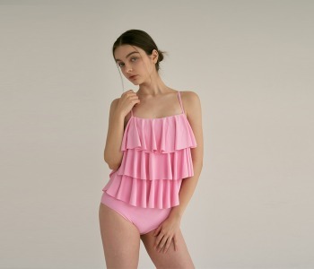 can can twopiece swimsuit (pink) 캉캉 투피스 스윔수트 (핑크)